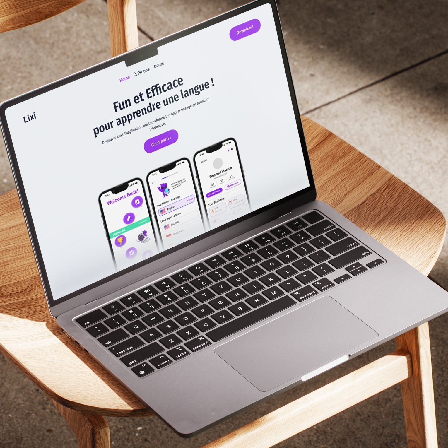 Landing page pour Lexi : apprentissage facilité des langues